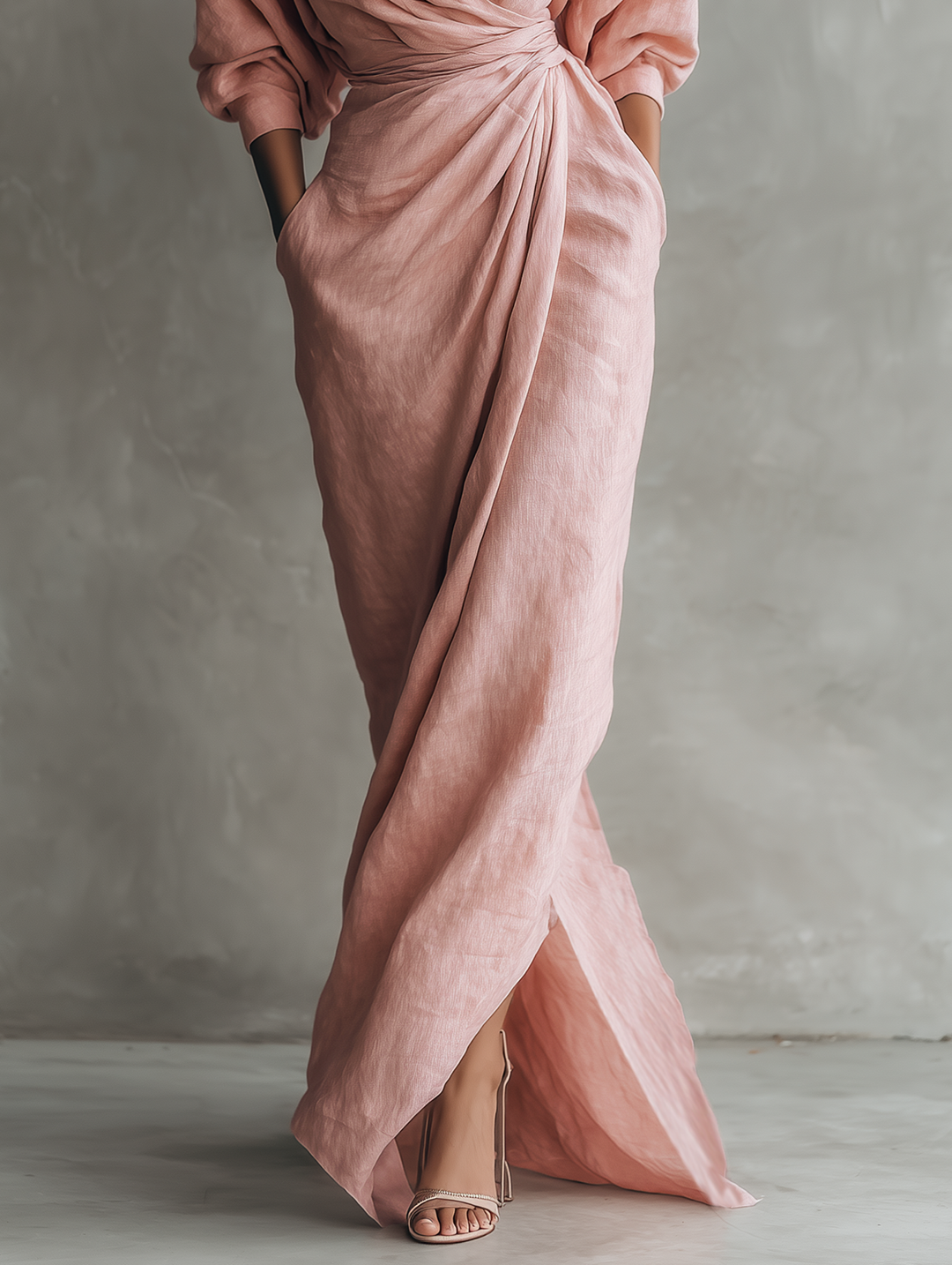 AILÍONN | MINIMALIST LINEN BLEND MAXI DRESS