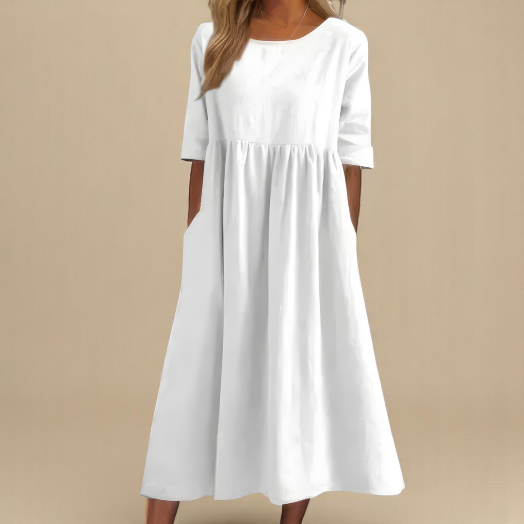 SAOIRSE | LINEN-BLEND SUMMER DRESS WITH POCKETS