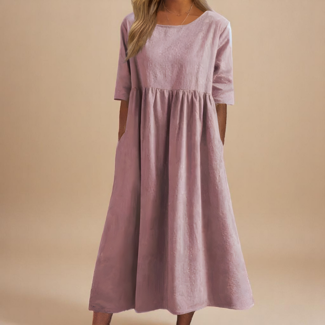 SAOIRSE | LINEN-BLEND SUMMER DRESS WITH POCKETS
