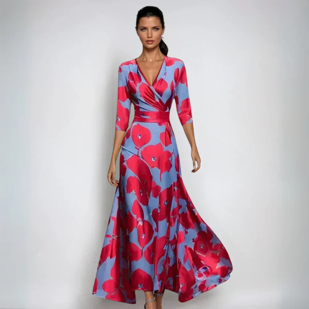 NUALA | ELEGANT FLORAL A-LINE DRESS