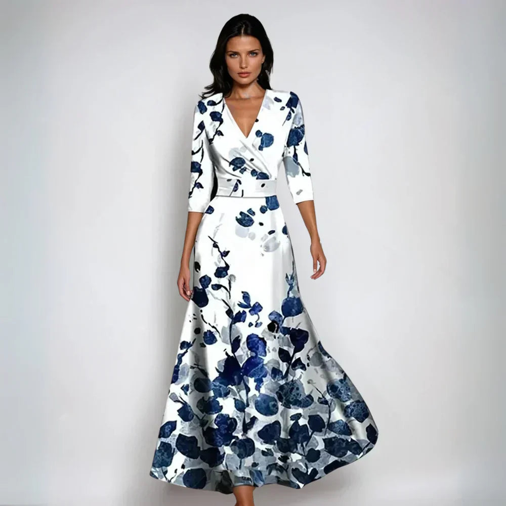 NUALA | ELEGANT FLORAL A-LINE DRESS