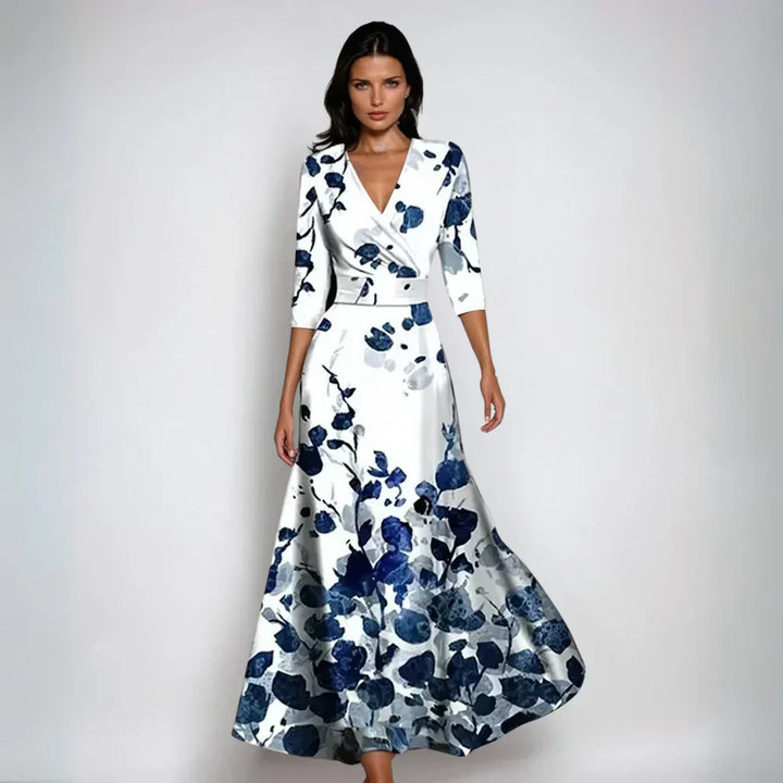 NUALA | ELEGANT FLORAL A-LINE DRESS