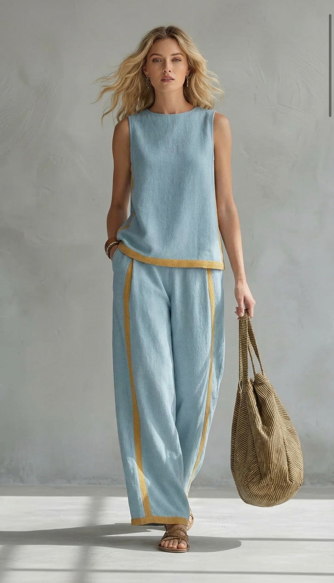 LAOISE | ELEGANT LINEN BLEND TROUSER SET