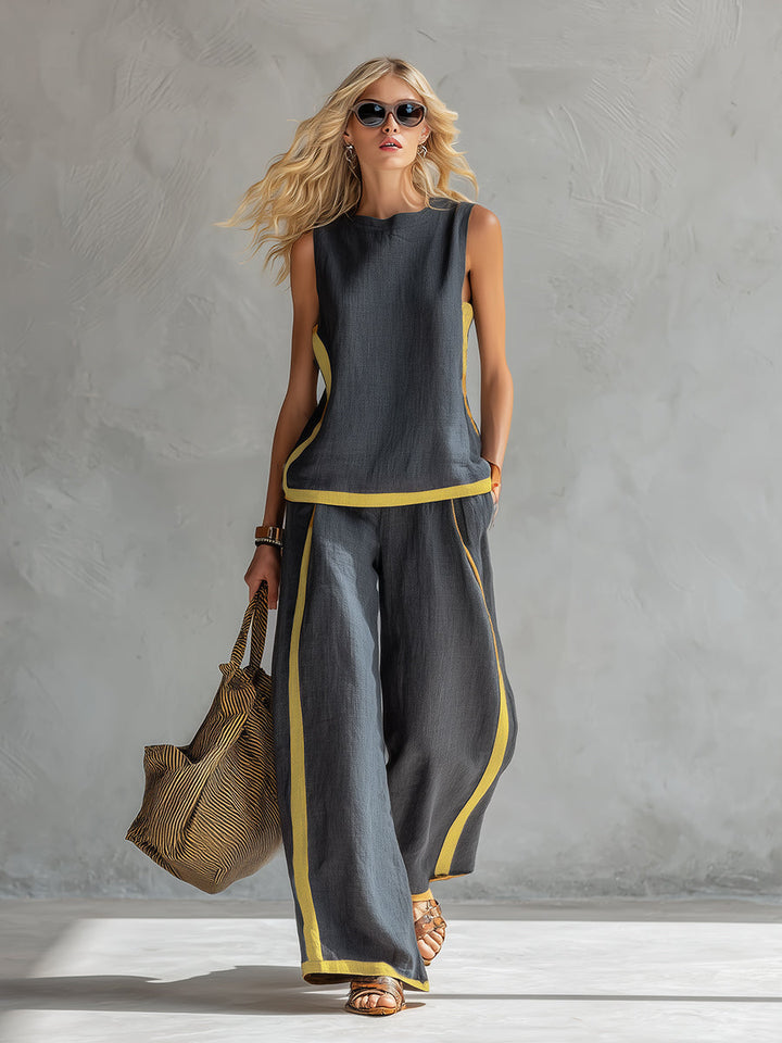 LAOISE | ELEGANT LINEN BLEND TROUSER SET