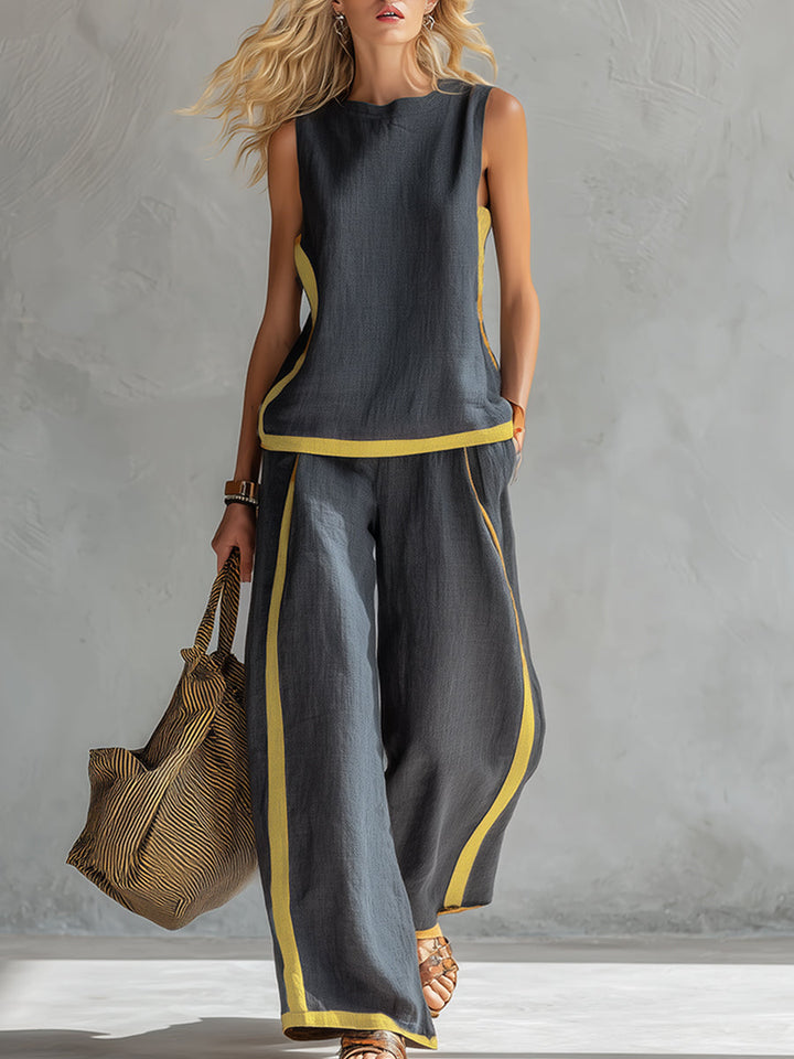 LAOISE | ELEGANT LINEN BLEND TROUSER SET