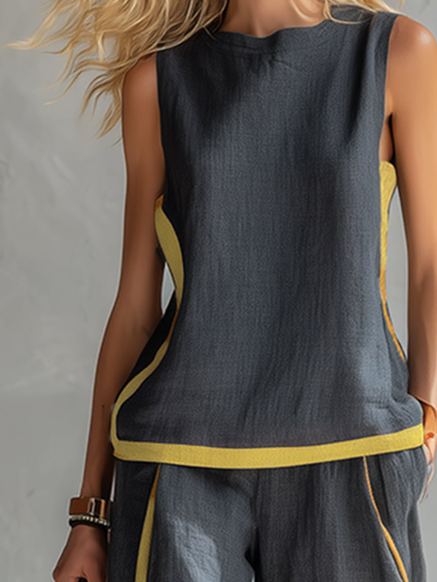 LAOISE | ELEGANT LINEN BLEND TROUSER SET