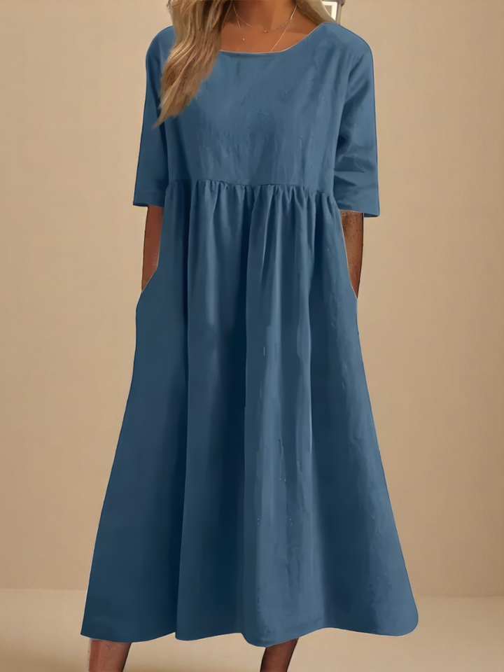SAOIRSE | LINEN-BLEND SUMMER DRESS WITH POCKETS