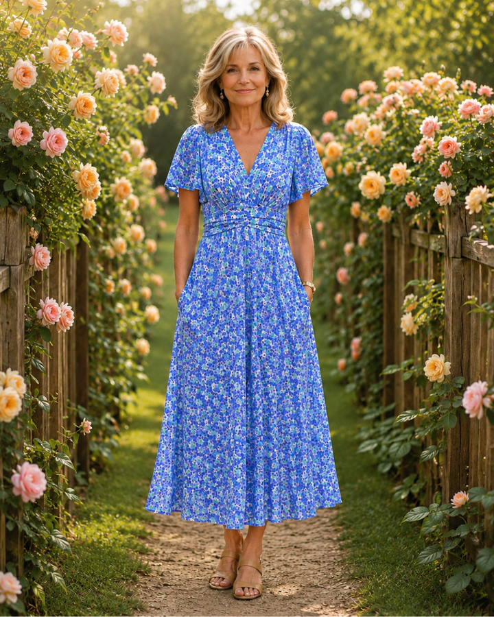 EITHNÉAN | ELEGANT FLOWING SUMMER MIDI DRESS