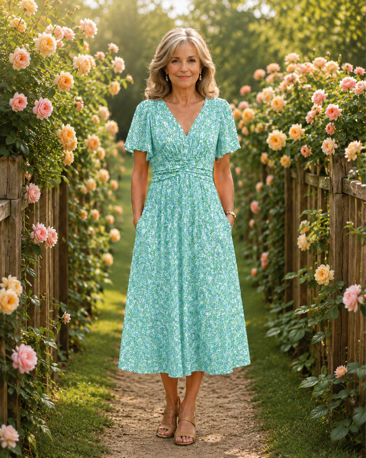 EITHNÉAN | ELEGANT FLOWING SUMMER MIDI DRESS