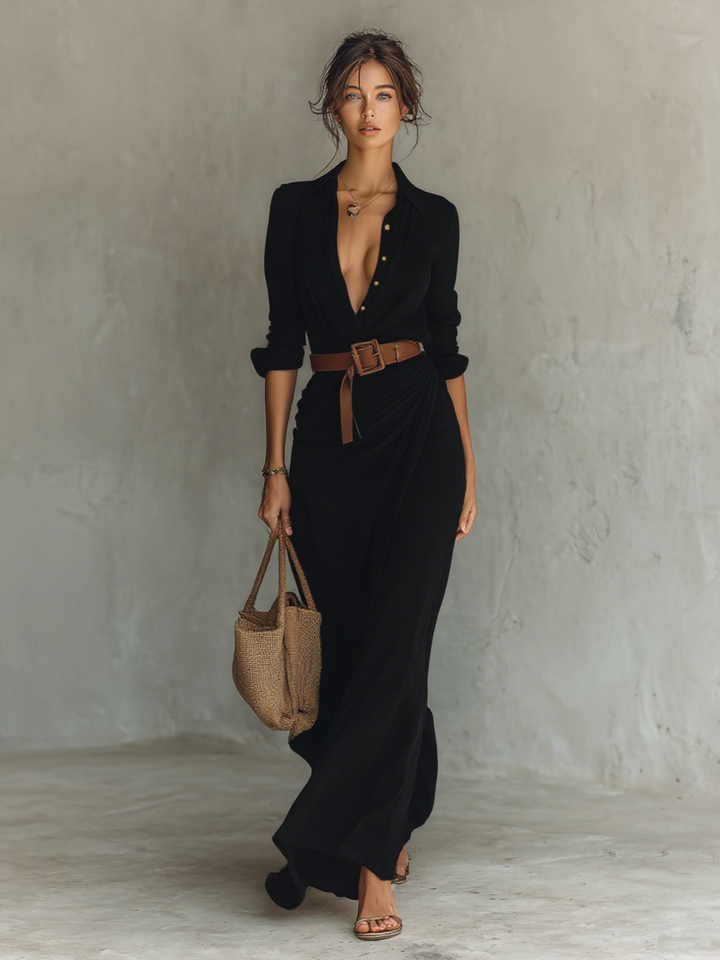 CAOIMHSEACH | TAILORED COLLAR MAXI SHIRT DRESS