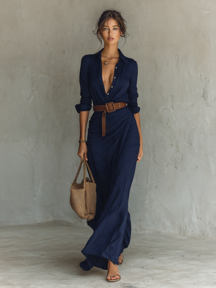 CAOIMHSEACH | TAILORED COLLAR MAXI SHIRT DRESS