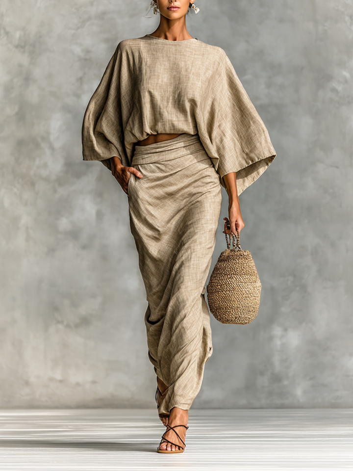 LÉANNÁIT | RELAXED LINEN BLEND SKIRT SET