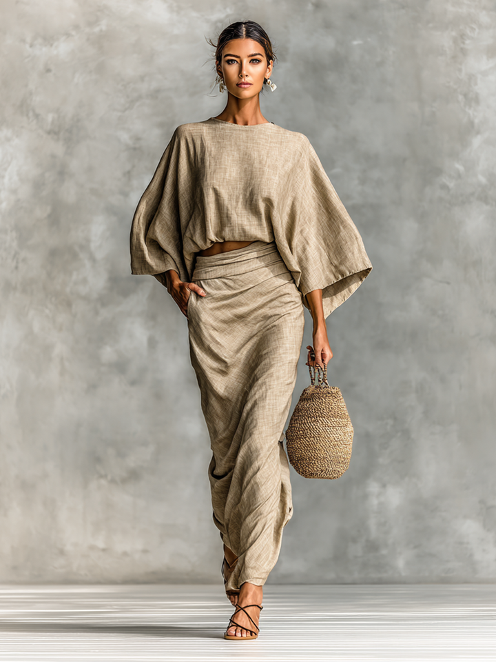 LÉANNÁIT | RELAXED LINEN BLEND SKIRT SET