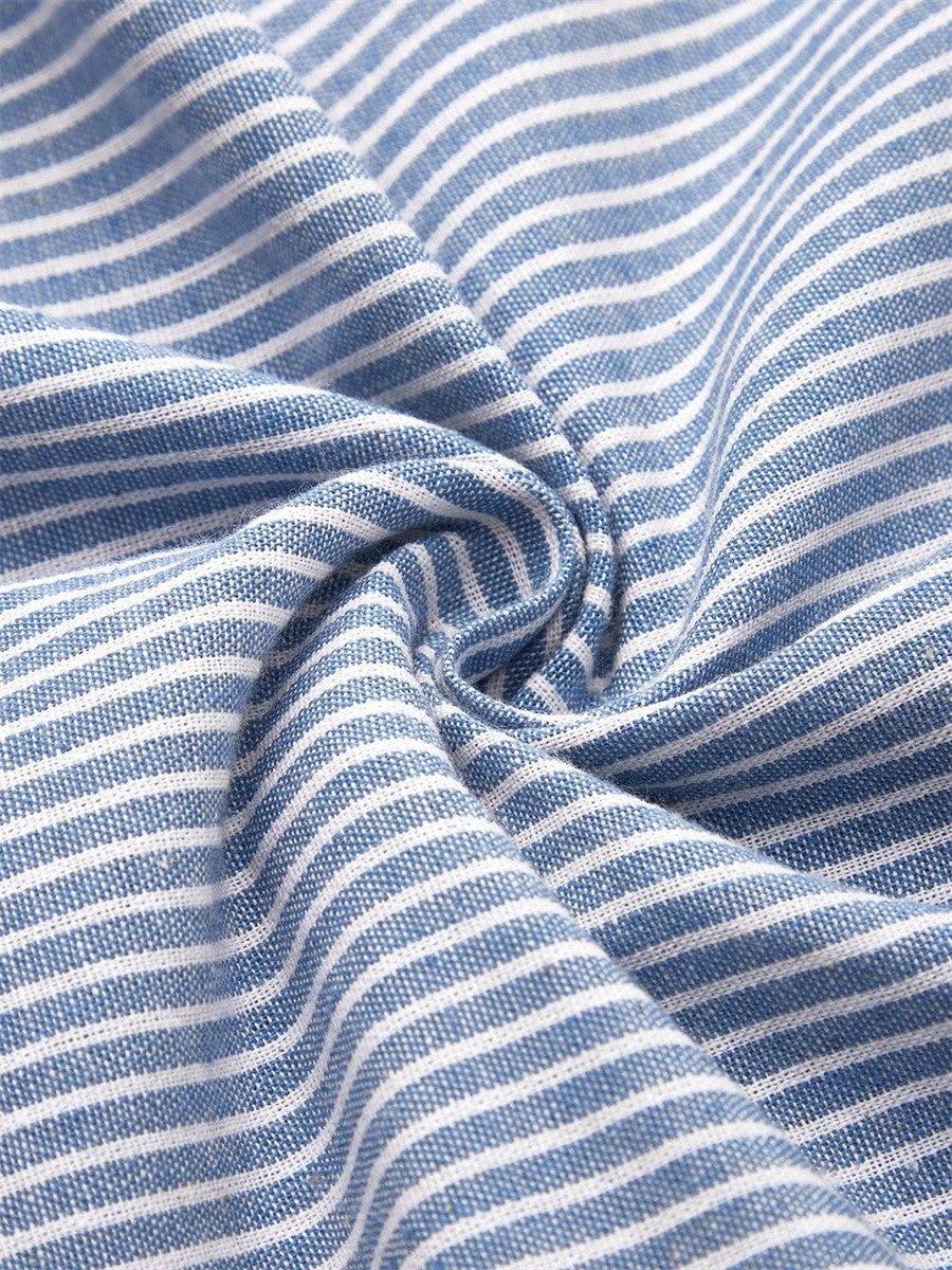 BRIDIE | STRIPED COTTON MIDI DRESS WITH RELAXED ELEGANCE