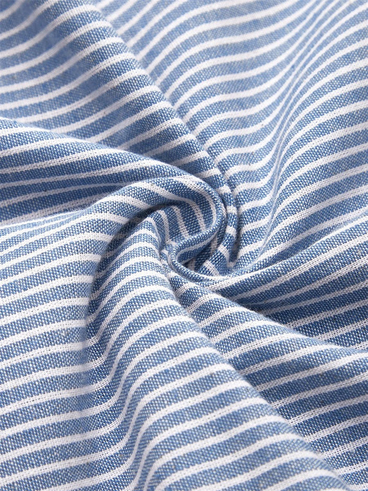 BRIDIE | STRIPED COTTON MIDI DRESS WITH RELAXED ELEGANCE