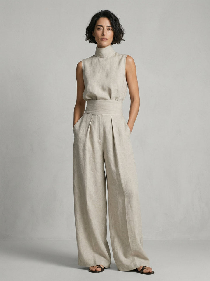 ÉADAOIN | MINIMALIST LINEN BLEND TROUSER SET