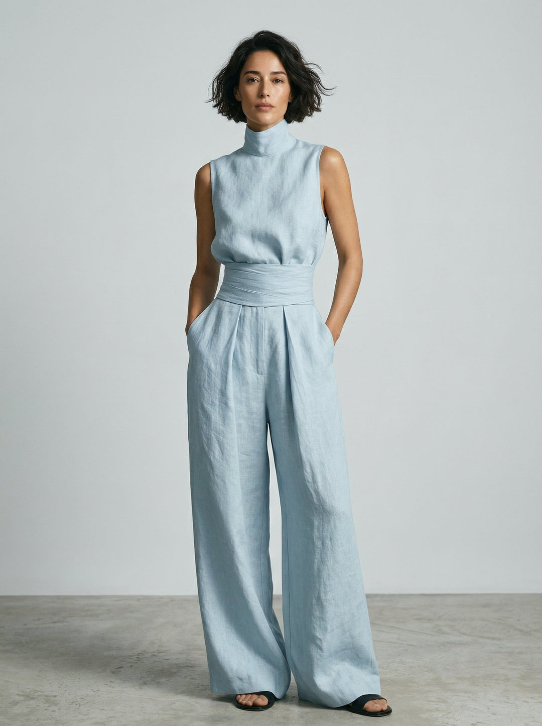 ÉADAOIN | MINIMALIST LINEN BLEND TROUSER SET