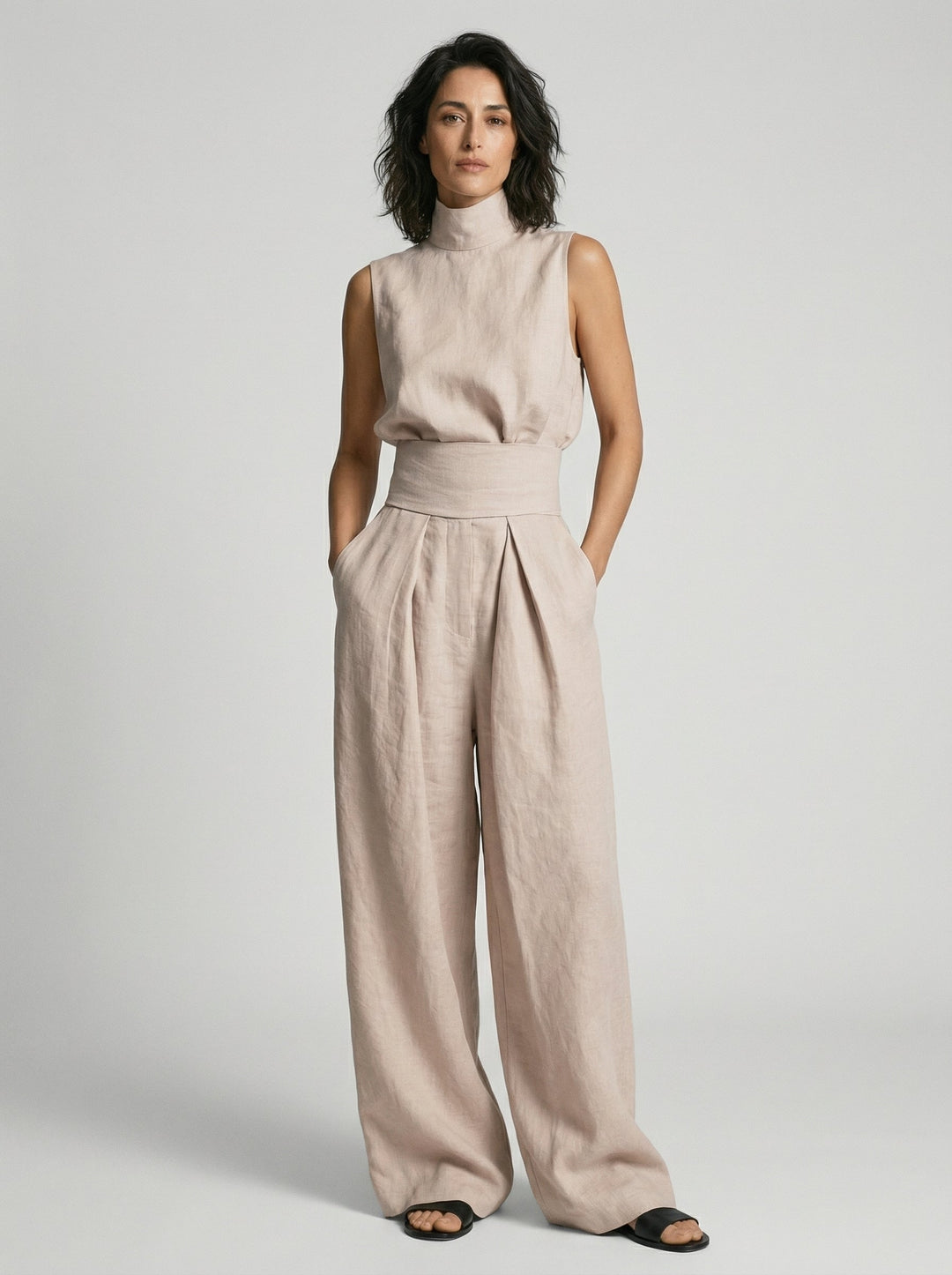 ÉADAOIN | MINIMALIST LINEN BLEND TROUSER SET
