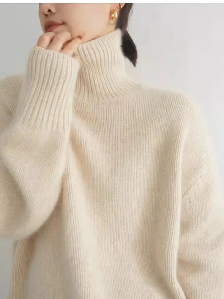 Collaria – Elegant High Collar Sweater