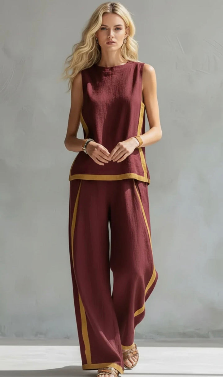 LAOISE | ELEGANT LINEN BLEND TROUSER SET