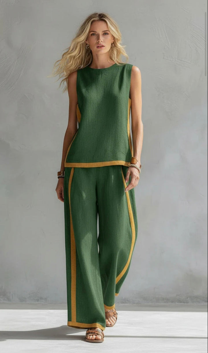 LAOISE | ELEGANT LINEN BLEND TROUSER SET