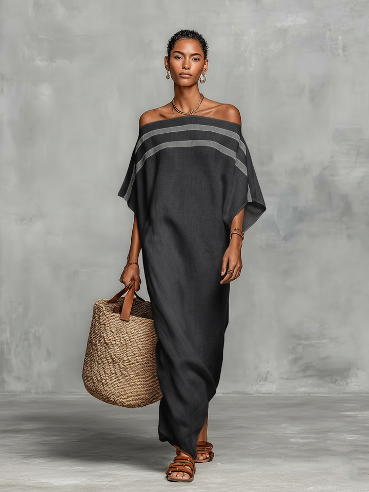 FAOBHRA | RELAXED LINEN BLEND MAXI DRESS