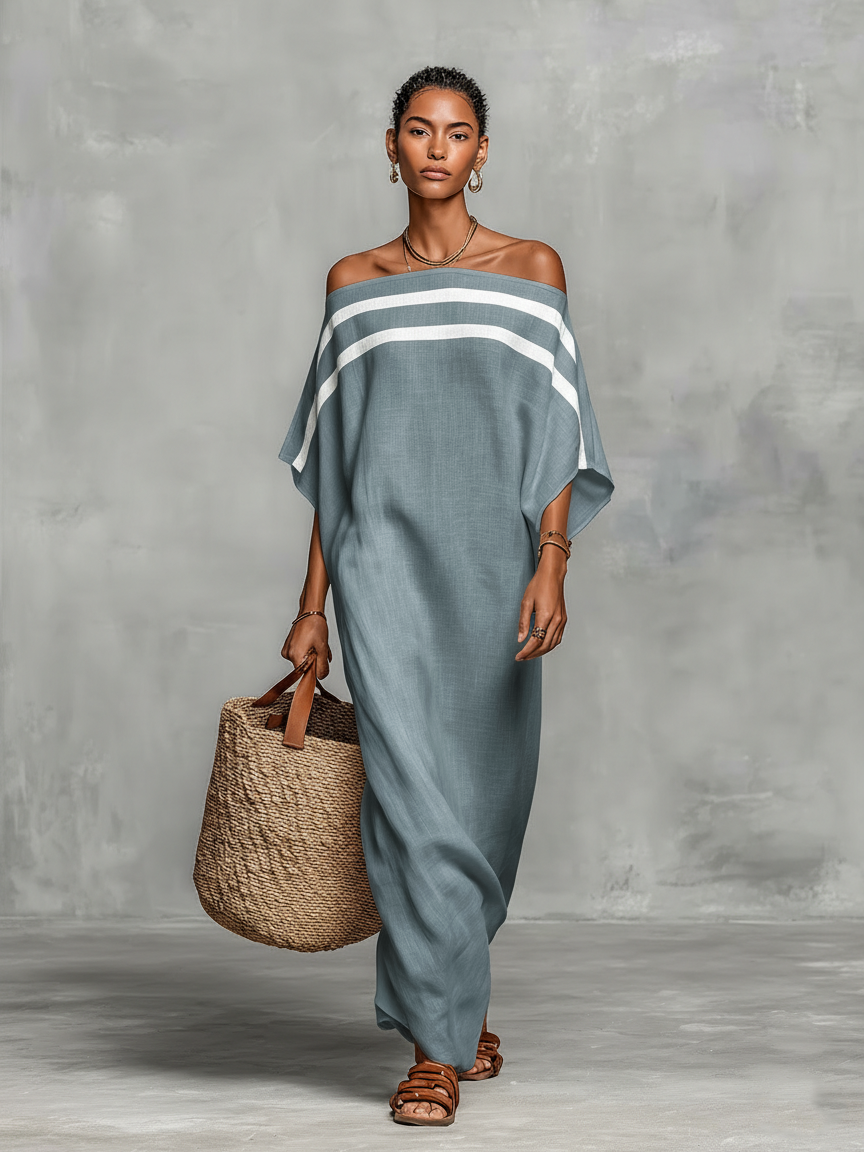 FAOBHRA | RELAXED LINEN BLEND MAXI DRESS