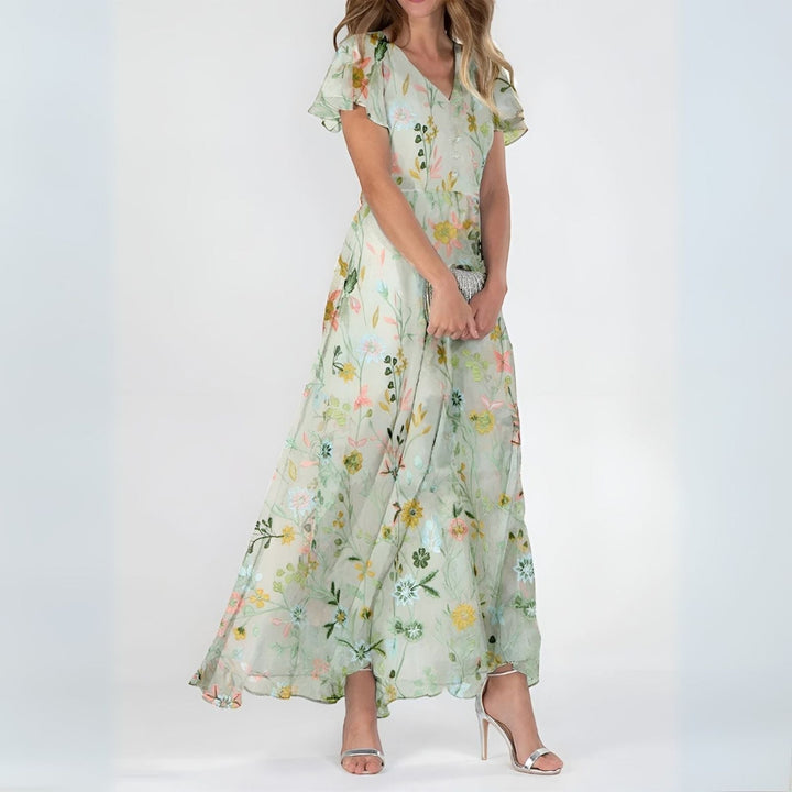 AILLENN | FLOWING WAIST-FLATTERING MAXI DRESS