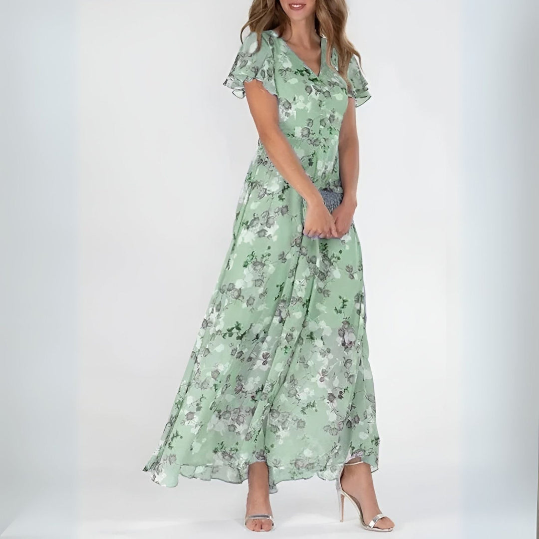 AILLENN | FLOWING WAIST-FLATTERING MAXI DRESS