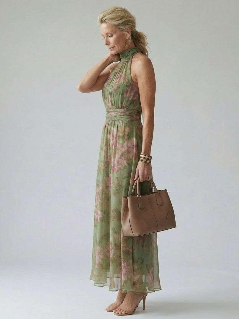 ORLA | FLORAL HALTER MAXI DRESS