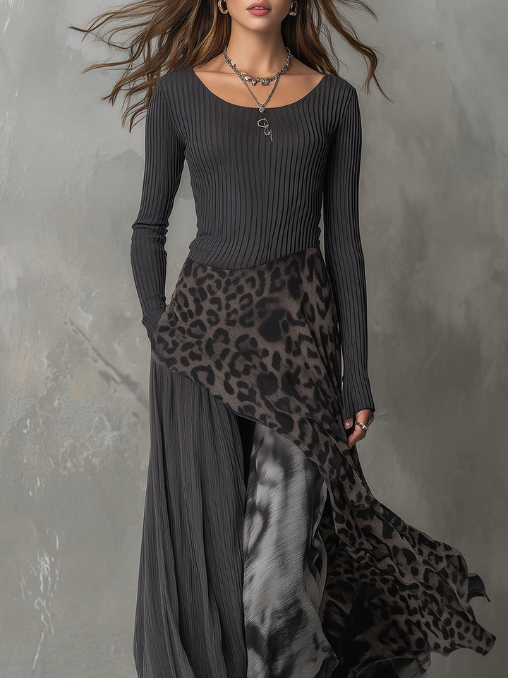 CAIRREANN | BOHEMIAN LEOPARD PRINT MAXI DRESS