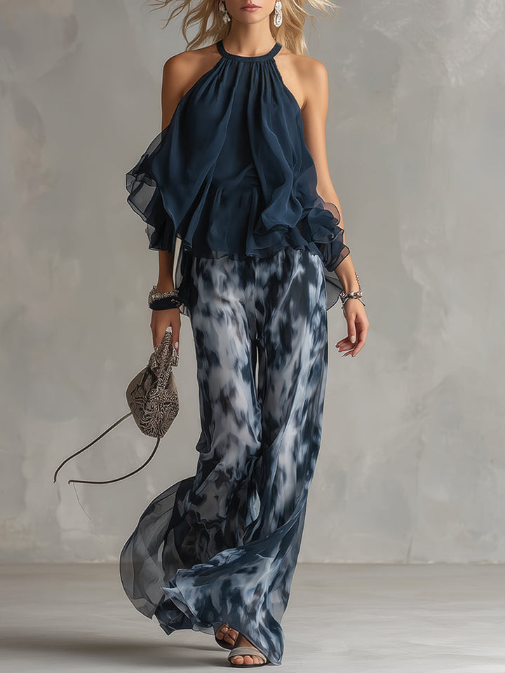 LÍADÁIN | ELEGANT CHIFFON TROUSER SET