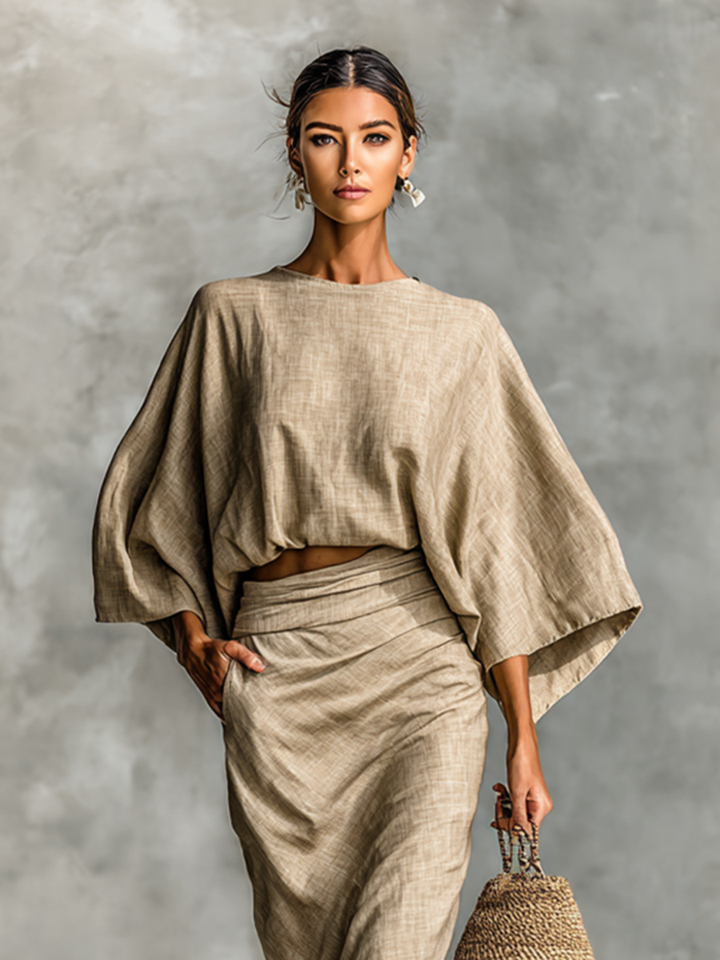 LÉANNÁIT | RELAXED LINEN BLEND SKIRT SET