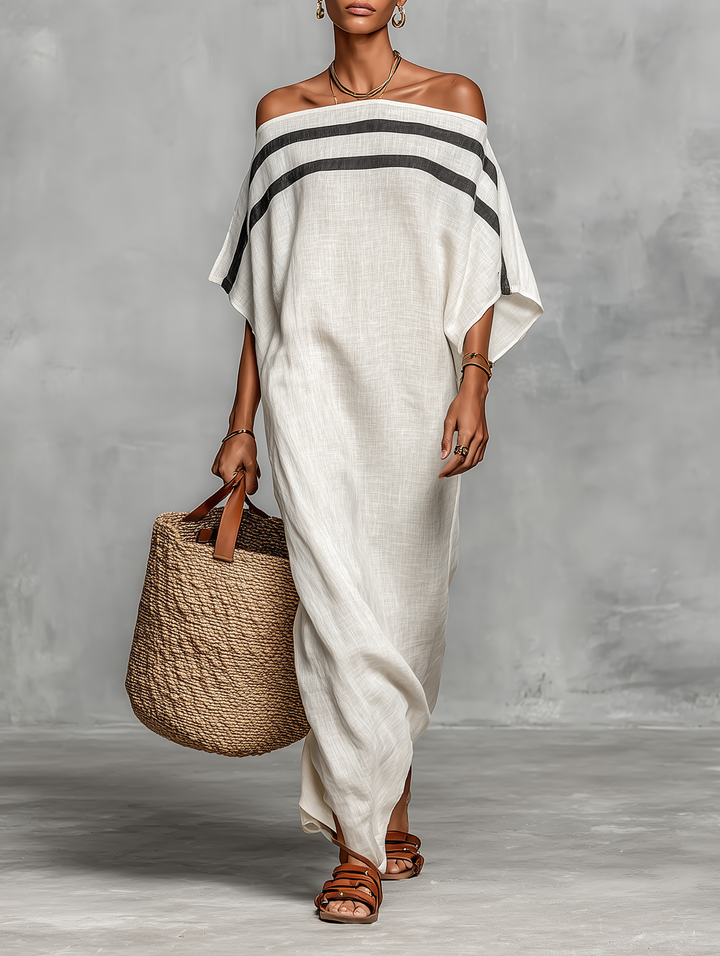FAOBHRA | RELAXED LINEN BLEND MAXI DRESS