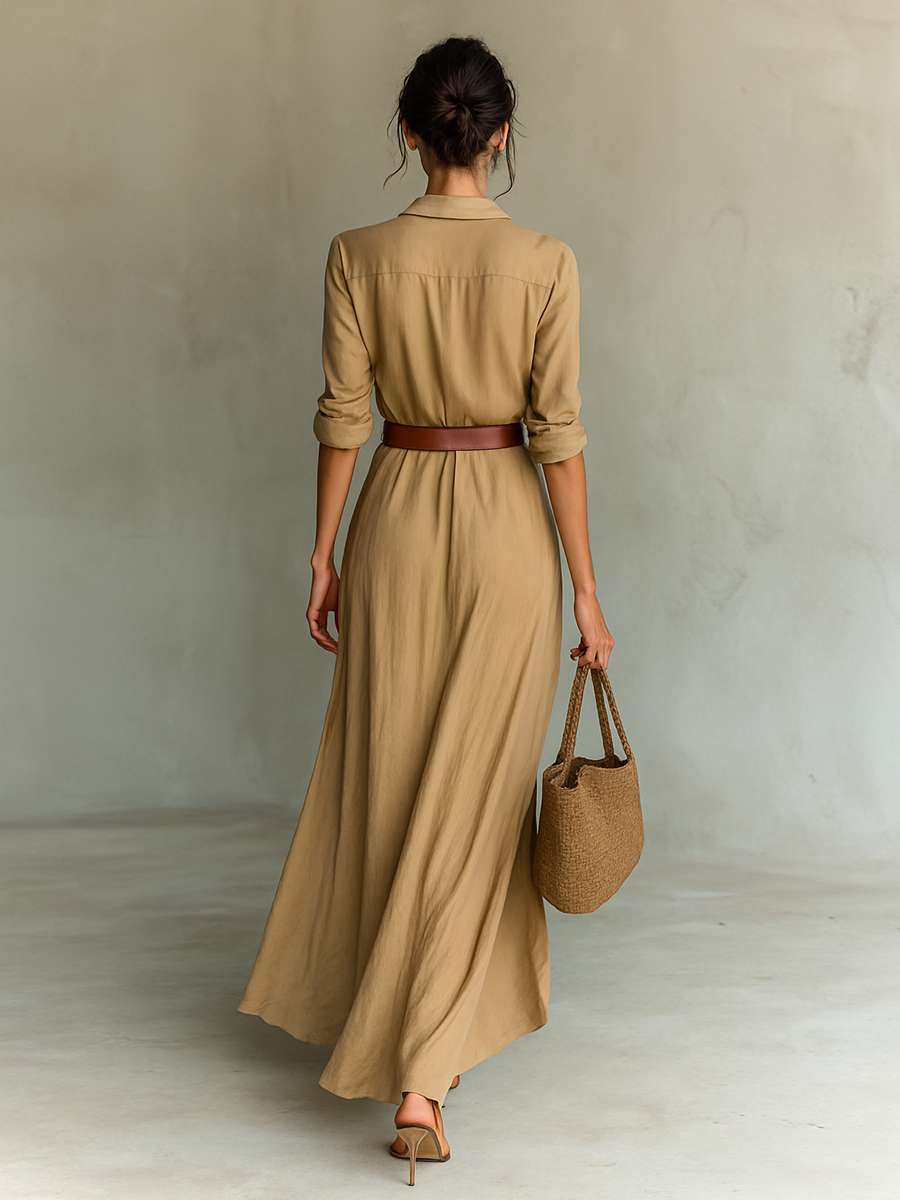 CAOIMHSEACH | TAILORED COLLAR MAXI SHIRT DRESS