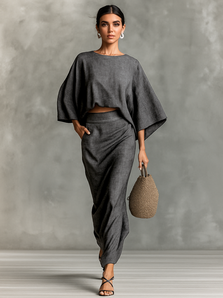 LÉANNÁIT | RELAXED LINEN BLEND SKIRT SET