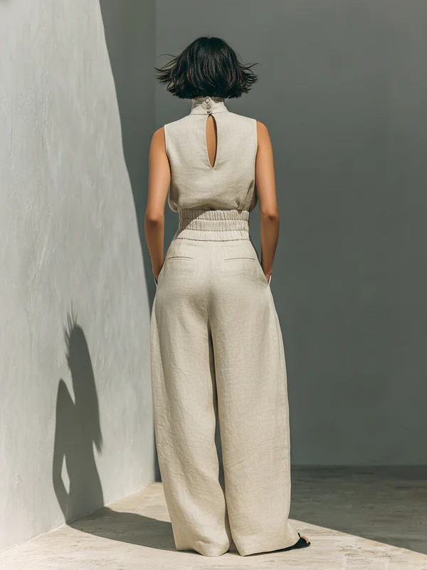 ÉADAOIN | MINIMALIST LINEN BLEND TROUSER SET