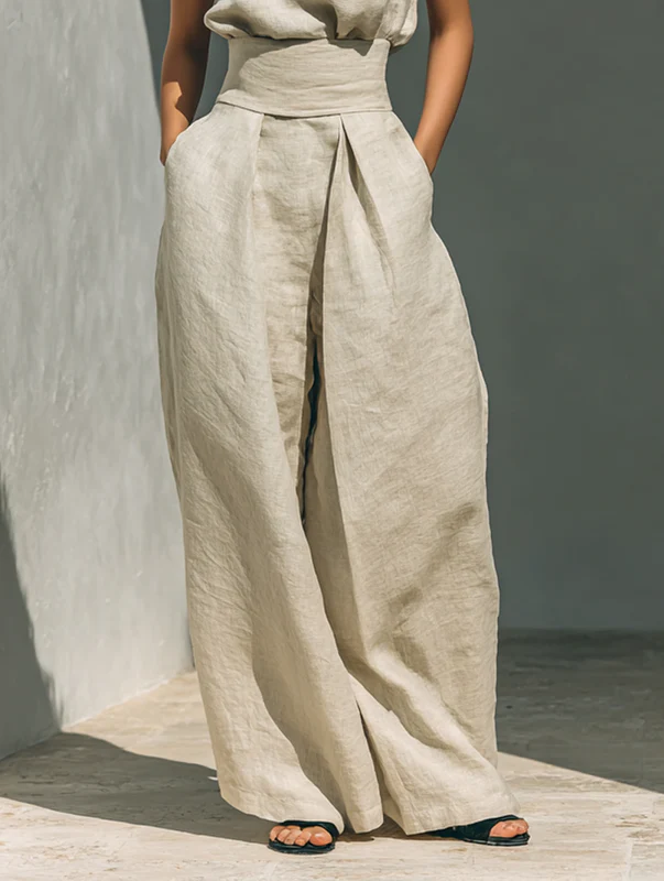 ÉADAOIN | MINIMALIST LINEN BLEND TROUSER SET