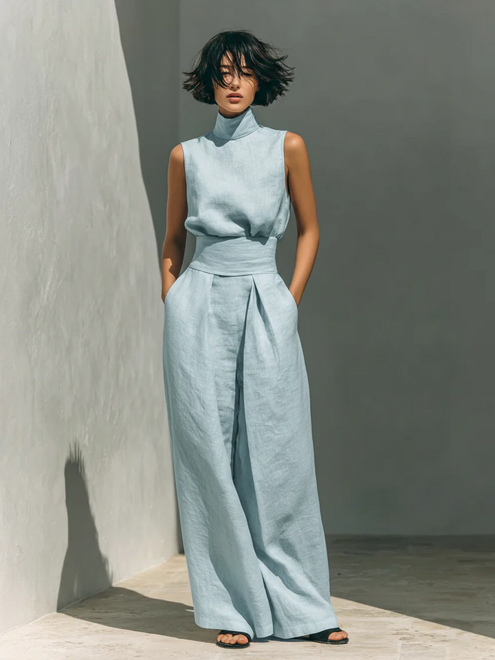 ÉADAOIN | MINIMALIST LINEN BLEND TROUSER SET