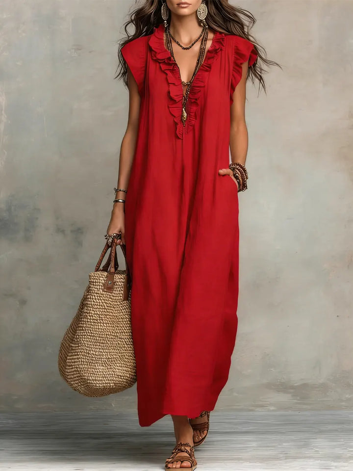 FIONA | EFFORTLESS BOHEMIAN LINEN MAXI DRESS