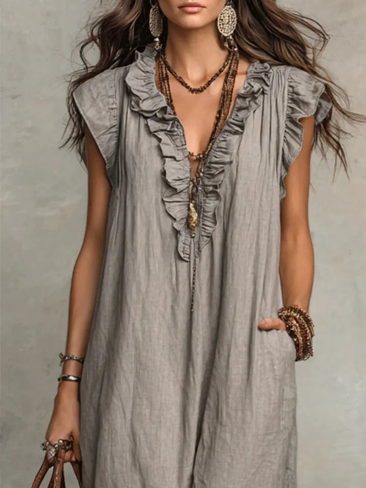 FIONA | EFFORTLESS BOHEMIAN LINEN MAXI DRESS