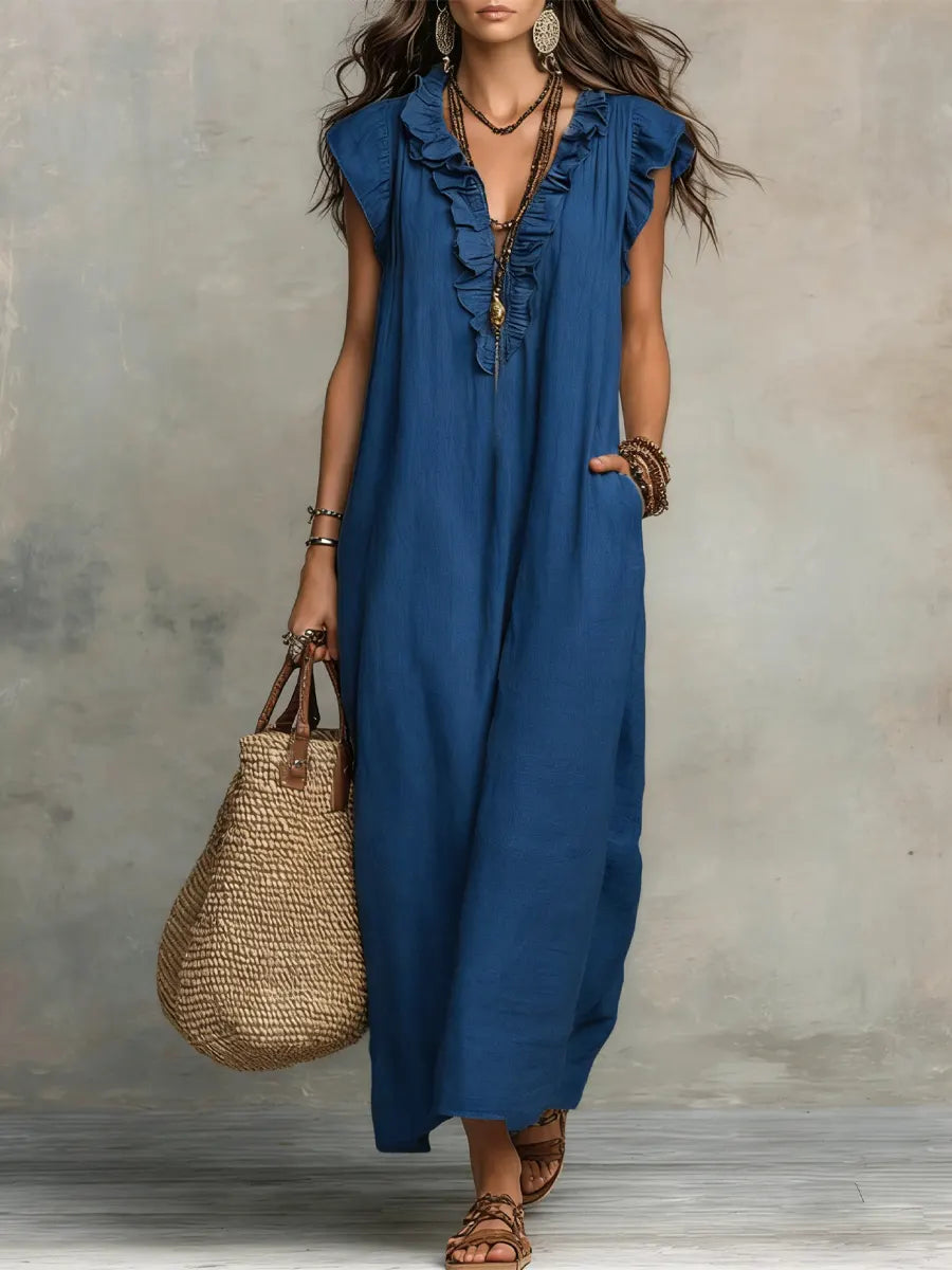 FIONA | EFFORTLESS BOHEMIAN LINEN MAXI DRESS
