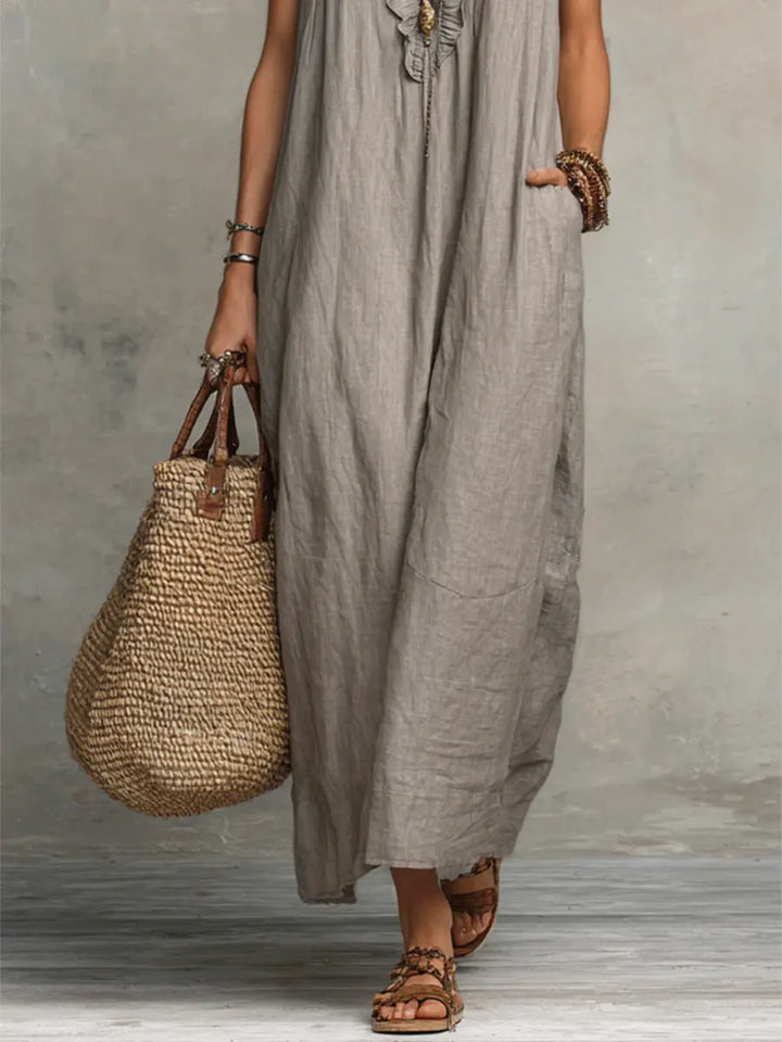 FIONA | EFFORTLESS BOHEMIAN LINEN MAXI DRESS