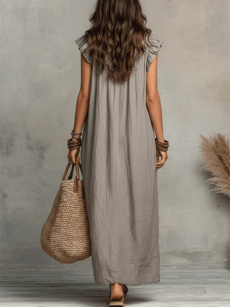 FIONA | EFFORTLESS BOHEMIAN LINEN MAXI DRESS