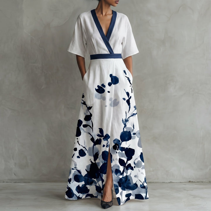 NUALA | ELEGANT FLORAL A-LINE DRESS